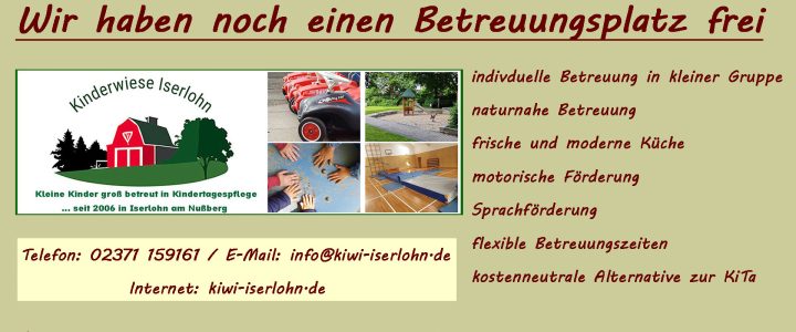 Betreuungsplatz frei geworden!